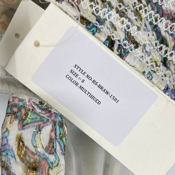 Rococo Sand | Braw Halter Smocked Mini Dress In Multi Paisley Floral Print S - Picture 6 of 13